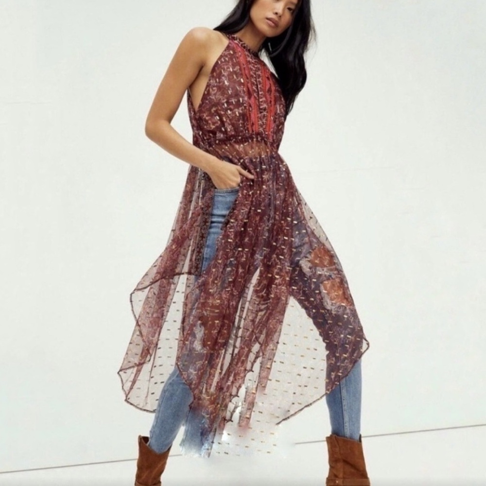 Free People Burgundy Dress